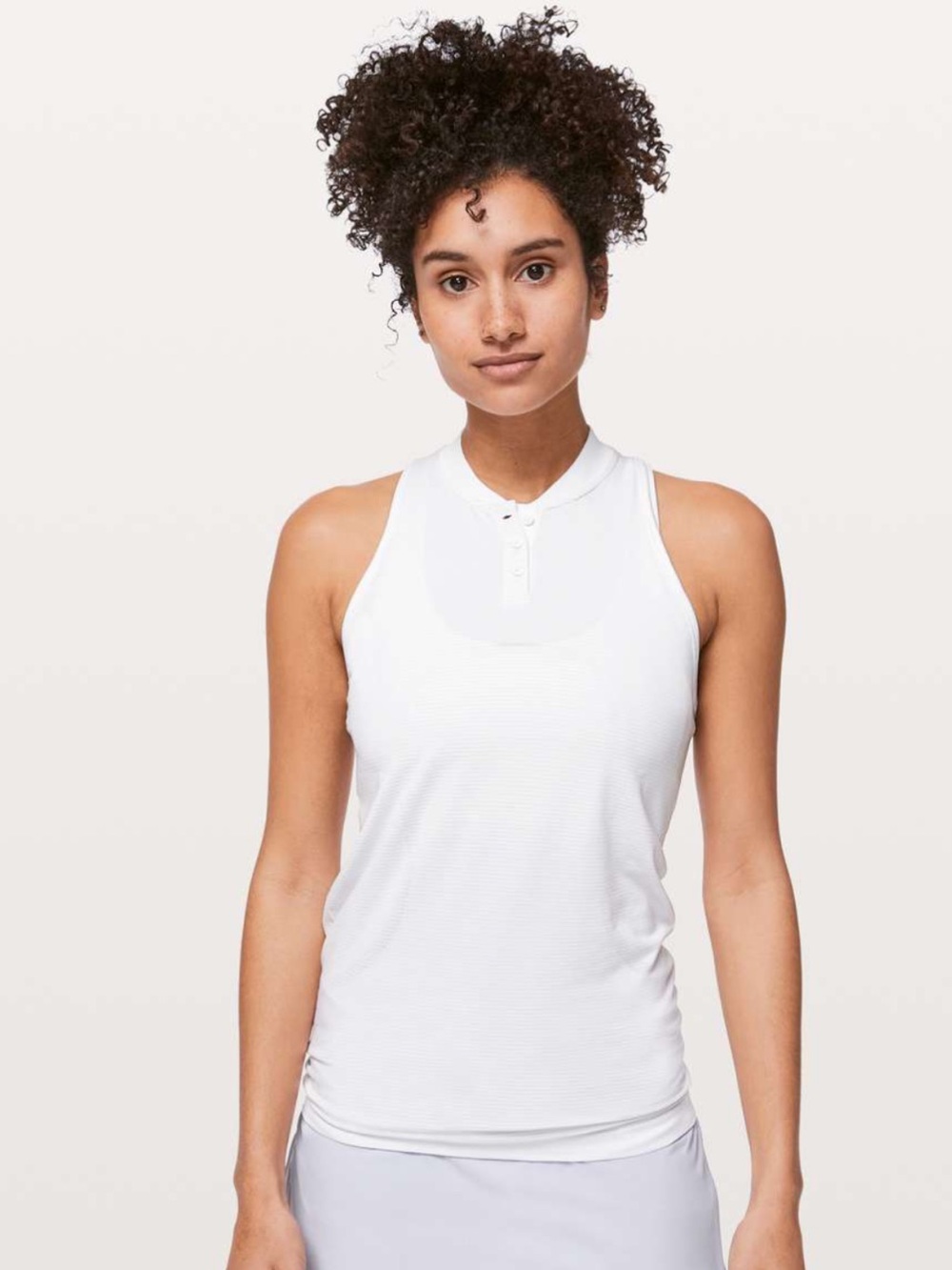 New Lululemon Swiftly Sleeveless Polo Henley Tank - White - Golf Pickleball
